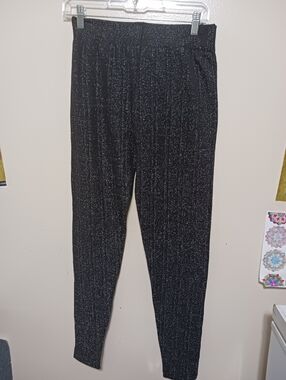 Woman Within Womens Black Glitter Leggings Size S/m.  A-19